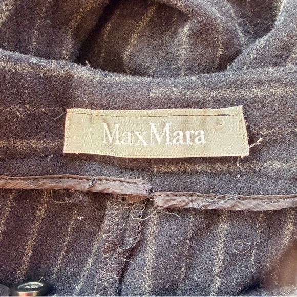 MaxMara | Pinstripe Wool Wide Leg Pants - Picture 5 of 6